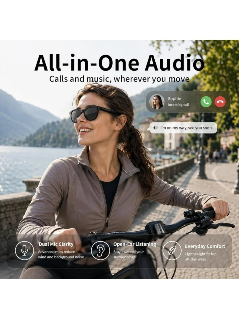 Smart Glasses with 8MP Camera & 4K Video | Bluetooth Audio, Voice Control